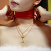 Women's Geometric Christmas Tree Zircon Pendant Collarbone Necklace In Stainless Steel With Pvd Gold Plating Romantic Gift Jewelry