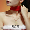 Women's Geometric Christmas Tree Zircon Pendant Collarbone Necklace In Stainless Steel With Pvd Gold Plating Romantic Gift Jewelry