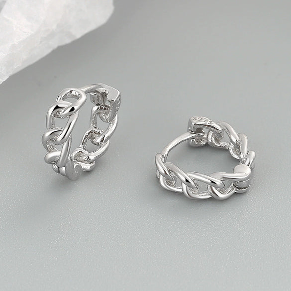 Women's Geometric Circle Earrings In S925 Sterling Silver With Electroplated Light Luxury Style