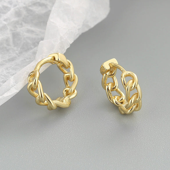 Women's Geometric Circle Earrings In S925 Sterling Silver With Electroplated Light Luxury Style