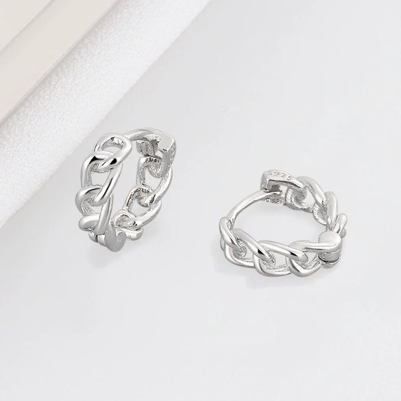 Women's Geometric Circle Earrings In S925 Sterling Silver With Electroplated Light Luxury Style