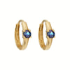 Women's Geometric Circle Earrings With Silver Needles And Copper Electroplated Finish Inlaid With Colorful Zircon Simple Minimalist Style