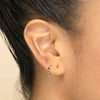 Women's Geometric Circle Earrings With Silver Needles And Copper Electroplated Finish Inlaid With Colorful Zircon Simple Minimalist Style