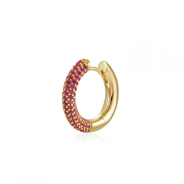Women's Geometric Circle Earrings With Silver Needles And Copper Multi Color Zircon Diamond Cut Fashion Earrings