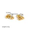 Women's Geometric Circle Hoop Earrings In Stainless Steel With 18K Gold Finish Vacuum Electroplated Non Fading High End Style