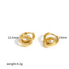 Women's Geometric Circle Hoop Earrings In Stainless Steel With 18K Gold Finish Vacuum Electroplated Non Fading High End Style