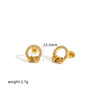 Women's Geometric Circle Hoop Earrings In Stainless Steel With 18K Gold Finish Vacuum Electroplated Non Fading High End Style