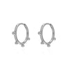 Women's Geometric Circle Small Bead Hoop Earrings With Silver Needle And Copper Electroplated Simple Fashion Ear Buckle Design