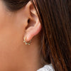 Women's Geometric Circle Small Bead Hoop Earrings With Silver Needle And Copper Electroplated Simple Fashion Ear Buckle Design