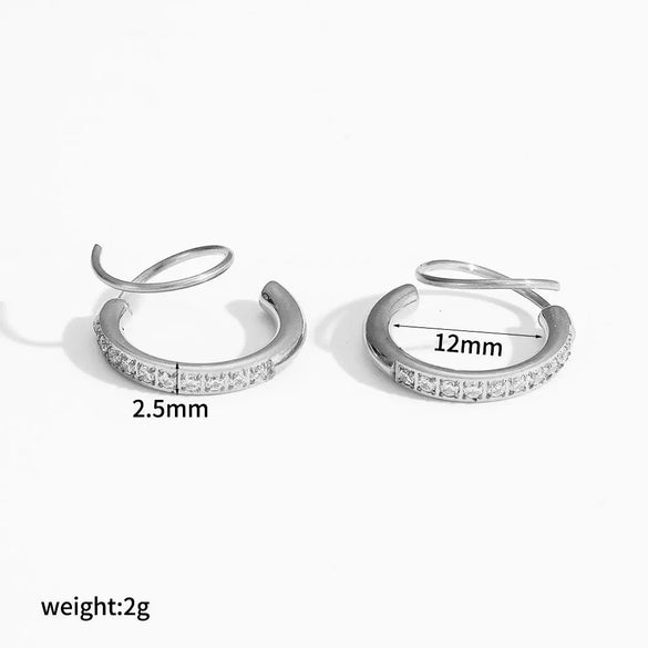 Women's Geometric Circle Stainless Steel Electroplated Earrings