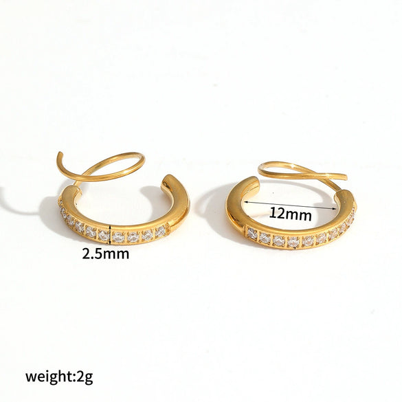 Women's Geometric Circle Stainless Steel Electroplated Earrings