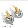Women's Geometric Circle Stainless Steel 18K Goldplated Earrings