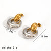 Women's Geometric Circle Stainless Steel 18K Goldplated Earrings