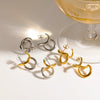 Women's Geometric Circular Stainless Steel Earrings With Pvd Vacuum Gold Plated Finish Fashion Minimalist Hoop Style