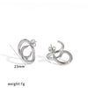 Women's Geometric Circular Stainless Steel Earrings With Pvd Vacuum Gold Plated Finish Fashion Minimalist Hoop Style