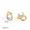 Women's Geometric Circular Stainless Steel Earrings With Pvd Vacuum Gold Plated Finish Fashion Minimalist Hoop Style