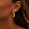 Women's Geometric Colorblock Beaded Stainless Steel Earrings With Electroplated Finish