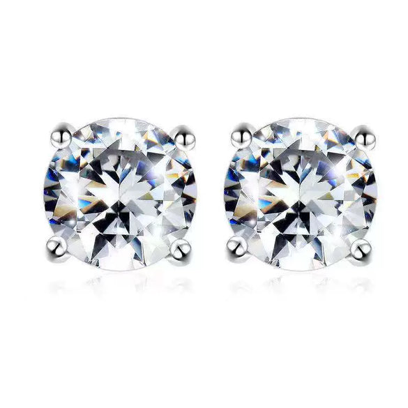 Women's Geometric Colored Zircon Copper Earrings Natural Style Fashion Jewelry Wholesale