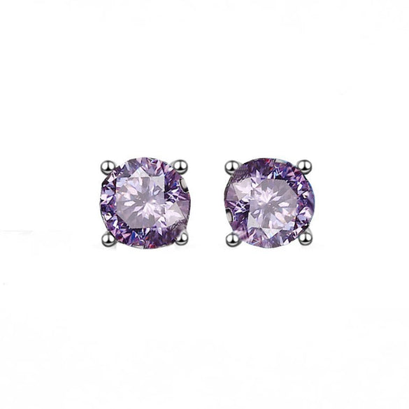 Women's Geometric Colored Zircon Copper Earrings Natural Style Fashion Jewelry Wholesale