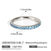 Women's Geometric Colored Zircon Stainless Steel Ring With Pvd Vacuum Gold Plating Hypoallergenic Jewelry