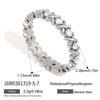 Women's Geometric Colored Zircon Stainless Steel Ring With Pvd Vacuum Gold Plating Hypoallergenic Jewelry