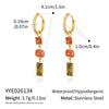 Women's Geometric Colorful Zircon Earrings With Stainless Steel Ear Posts And 18K Gold Pvd Plating