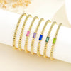 Women's Geometric Copper Birthstone Bracelet Electroplated Stackable Elastic Rope Bracelet Fashion Jewelry