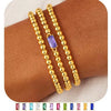 Women's Geometric Copper Birthstone Bracelet Electroplated Stackable Elastic Rope Bracelet Fashion Jewelry