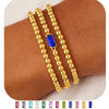 Women's Geometric Copper Birthstone Bracelet Electroplated Stackable Elastic Rope Bracelet Fashion Jewelry