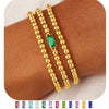 Women's Geometric Copper Birthstone Bracelet Electroplated Stackable Elastic Rope Bracelet Fashion Jewelry