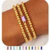 Women's Geometric Copper Birthstone Bracelet Electroplated Stackable Elastic Rope Bracelet Fashion Jewelry