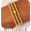 Women's Geometric Copper Birthstone Bracelet Electroplated Stackable Elastic Rope Bracelet Fashion Jewelry