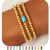Women's Geometric Copper Birthstone Bracelet Electroplated Stackable Elastic Rope Bracelet Fashion Jewelry