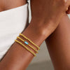Women's Geometric Copper Birthstone Bracelet Electroplated Stackable Elastic Rope Bracelet Fashion Jewelry