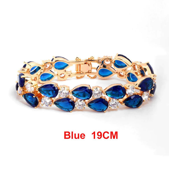 Women's Geometric Copper Bracelet With Zircon Inlay And Electroplated Finish Fashion Jewelry Wholesale