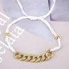 Women's Geometric Copper Braided Wax Thread Adjustable Bracelet With Electroplated Micro Inlay Detail