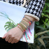 Women's Geometric Copper Braided Wax Thread Adjustable Bracelet With Electroplated Micro Inlay Detail