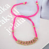 Women's Geometric Copper Braided Wax Thread Adjustable Bracelet With Electroplated Micro Inlay Detail