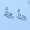 Women's Geometric Copper Chain Stud Earrings With Zircon Inlay Electroplated Fashion Ear Jewelry