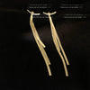 Women's Geometric Copper Chain Tassel Earrings Two Way Wear Electroplated Fashion Ear Jewelry
