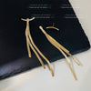 Women's Geometric Copper Chain Tassel Earrings Two Way Wear Electroplated Fashion Ear Jewelry