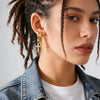 Women's Geometric Copper Cross Clip On Earrings With Electroplated Finish Sweet Cool Hip Hop Punk Fashion Jewelry Accessories