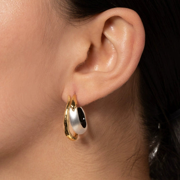 Women's Geometric Copper Drop Earrings With Electroplated Finish Classic Statement Jewelry Accessories