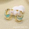 Women's Geometric Copper Drop Earrings With Electroplated Finish Classic Statement Jewelry Accessories