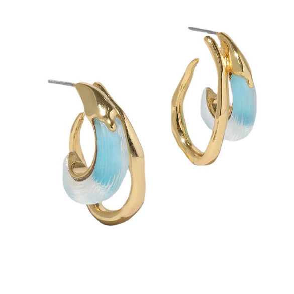 Women's Geometric Copper Drop Earrings With Electroplated Finish Classic Statement Jewelry Accessories