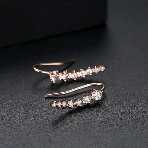 Women's Geometric Copper Ear Hook Earrings With Zircon Inlay Electroplated Simple Fashion Jewelry Wholesale