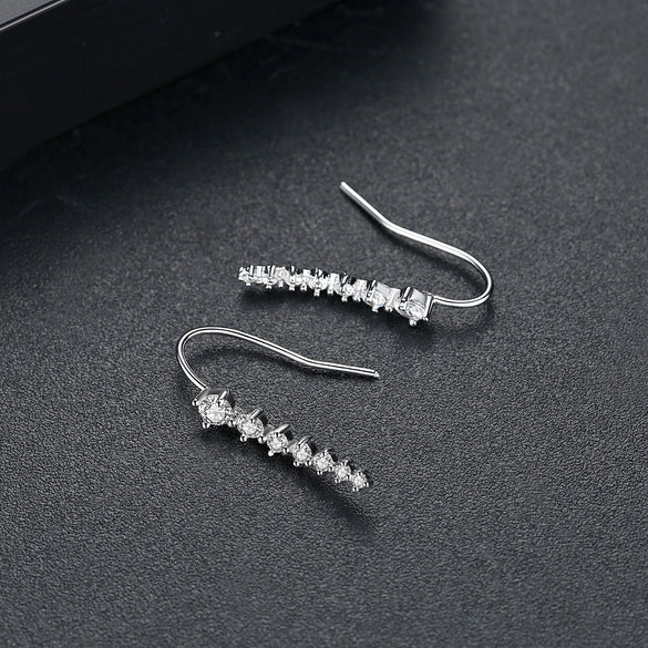 Women's Geometric Copper Ear Hook Earrings With Zircon Inlay Electroplated Simple Fashion Jewelry Wholesale