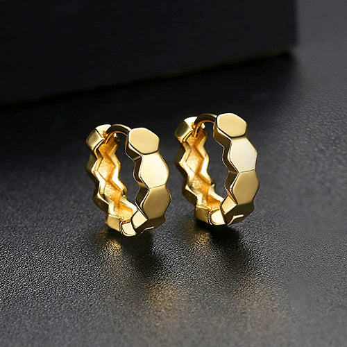 Women's Geometric Copper Earrings With A Minimalist Design And Distinctive Contemporary Style