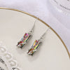 Women's Geometric Copper Earrings With Color Zircon Accents Natural Style Jewelry For Wholesale