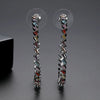 Women's Geometric Copper Earrings With Colorful Zircon Accents Electroplated Fashion Jewelry For Parties And Special Occasions